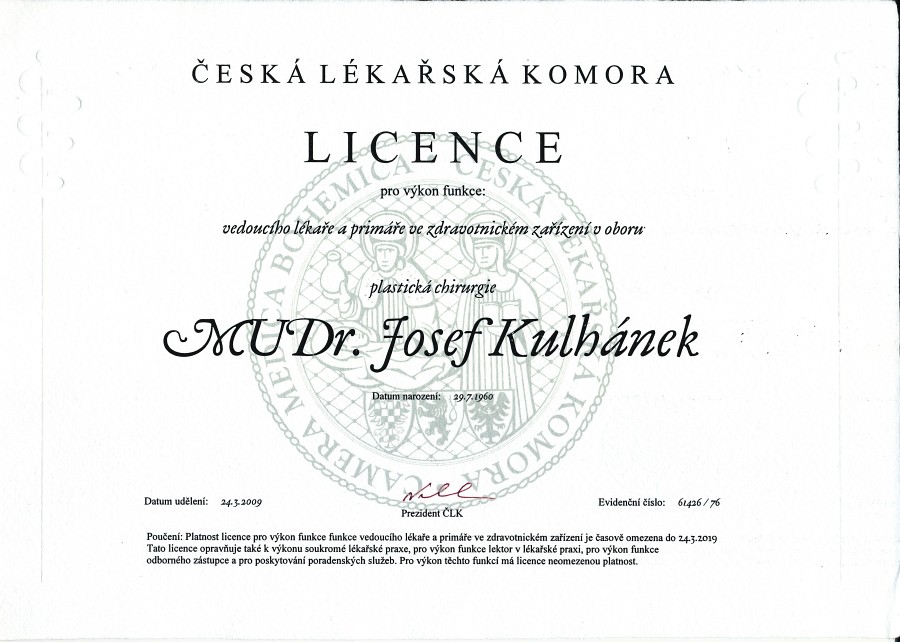 Licence Česká lékařská komora